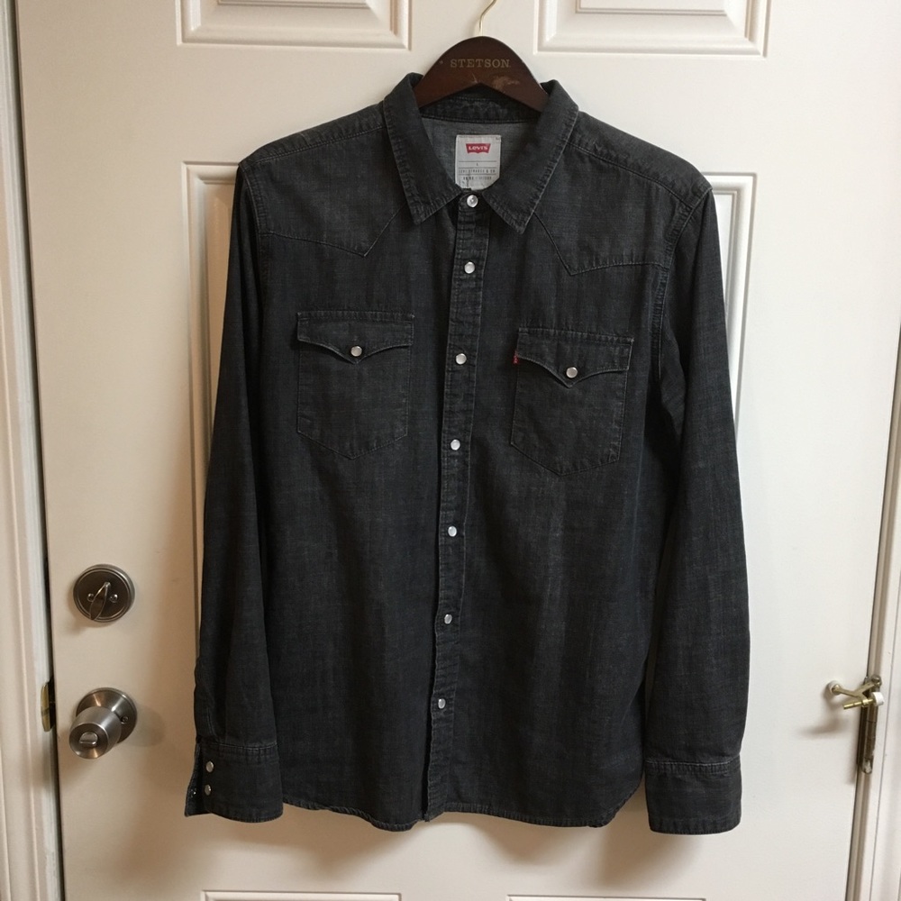 Levi’s Gray Slim Fit Denim Shirt